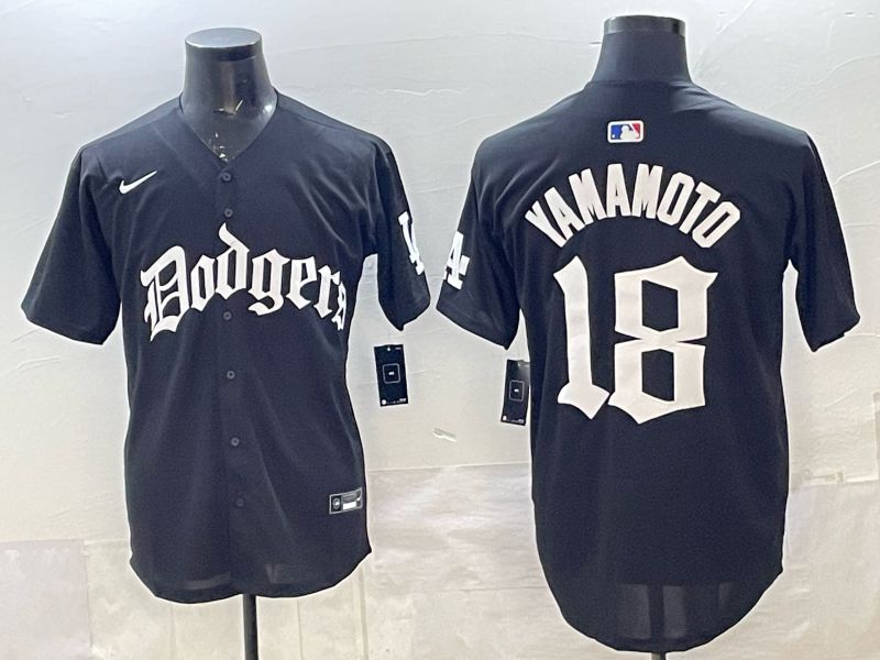Men 2026 Nike Los Angeles Dodgers #18 Yamamoto Black Game MLB Jersey 019->los angeles dodgers->MLB Jersey